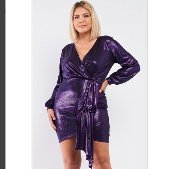 Symphony Dresses & Skirts - *One 1X left* Plus Size Metallic Wrap Dress